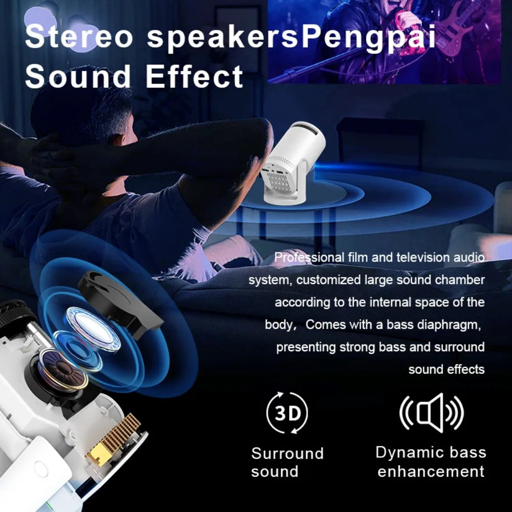 Portable Wired Mini Projector Support 1080P 40 ANSI Lumens for LED Projector Cell Mobile Phone Video  HDMI USB